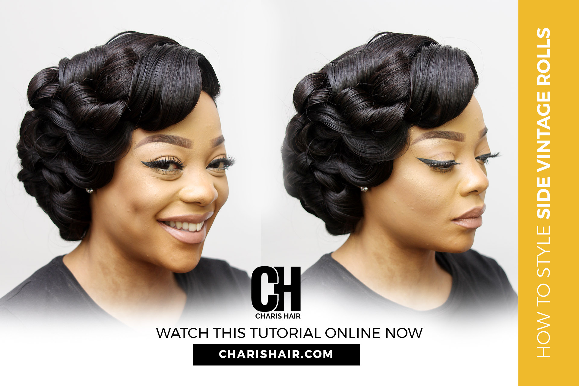 How To Style Side Vintage Rolls Charis Hair